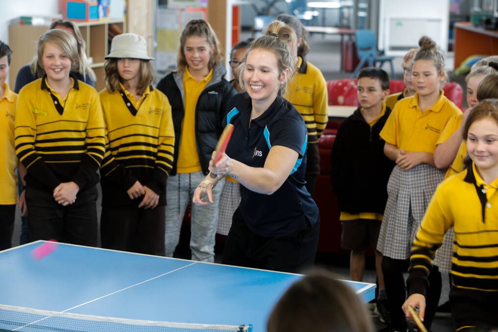 PASSING ON TIPS: Hamilton export Melissa Tapper, pictured at Warrnambool Primary School earlier this year, will speak at a South West Academy of Sport event on Sunday. Picture: Rob Gunstone
