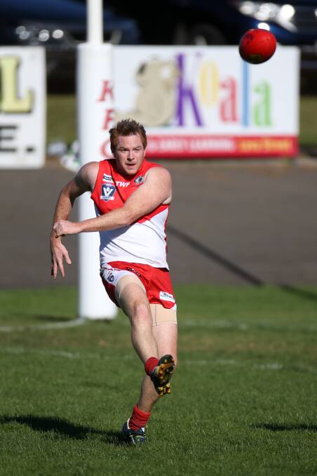 RED AND WHITE PRIDE: Kym Eagleson will play his 100th senior game for South Warrnambool on Saturday. Picture: Amy Paton