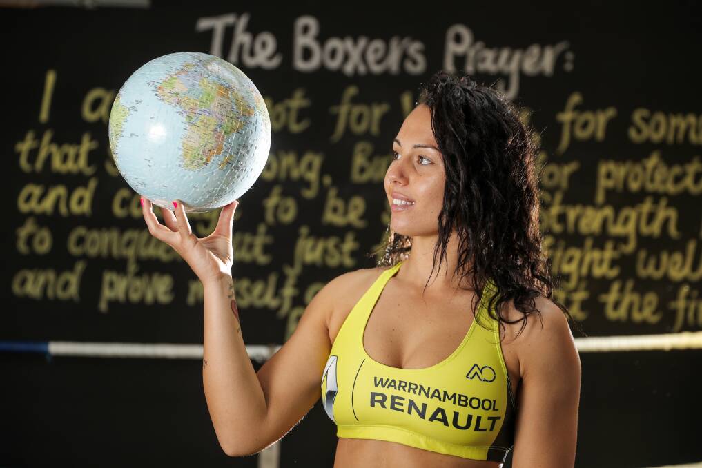 WORLD VIEW: Bantamweight boxer Neekz Johnson is eyeing a world title. She will have Warrnambool in her corner when she fights for a WIBA belt on Saturday night. Picture: Rob Gunstone