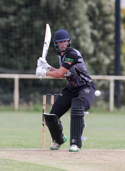 MADE A START: West Warrnambool recruit Sam Younghusband, pictured playing in his Panthers debut on Saturday, scored 25 runs for Western Waves on day two of the under 18 state titles. Picture: Rob Gunstone