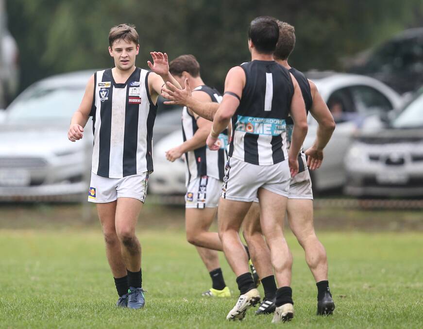 IMPROVEMENT THIS WAY: Camperdown is confident Charlie Lucas can become a consistent senior footballer and help the Magpies soar in 2018.