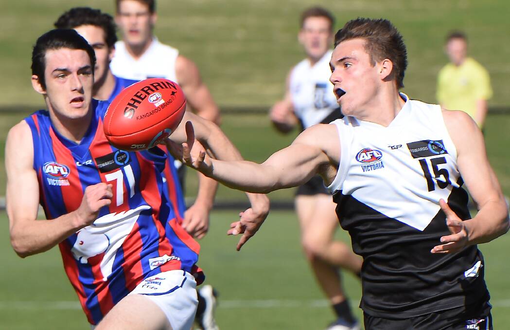 CONSISTENT: Koroit premiership player James Gow (right) is proving an asset for TAC Cup club North Ballarat Rebels as an overage prospect. Picture: Lachlan Bence