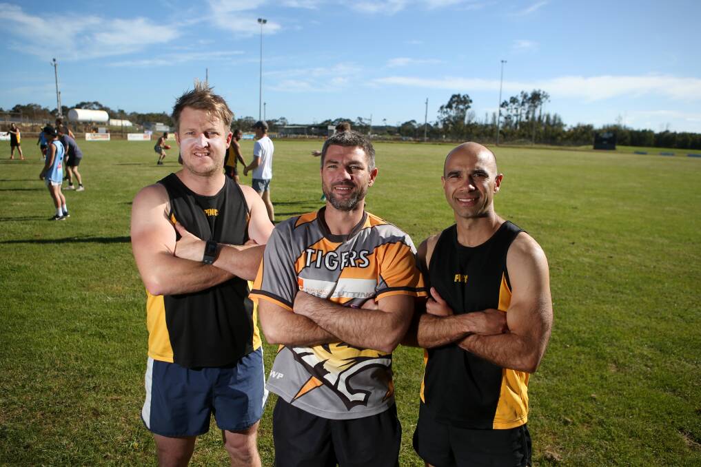 EXPERIENCED TRIO: Portland assistant coach Jarrod Holt, senior coach Luke Crane and  director of coaching Jason Saunders at training on Tuesday night. Picture: Amy Paton
