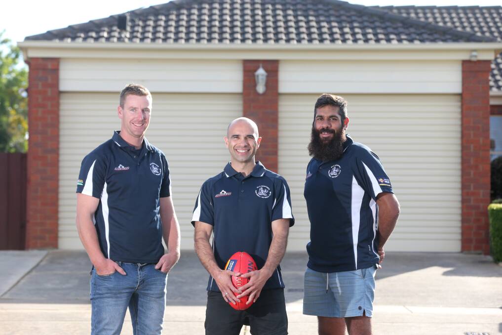 CAT ATTACK: Allansford assistant coach Darren Kelly, coach Jason Saunders and assistant coach Stephen Lovett are excited about the Cats' prospects in 2016. Picture: Vicky Hughson
