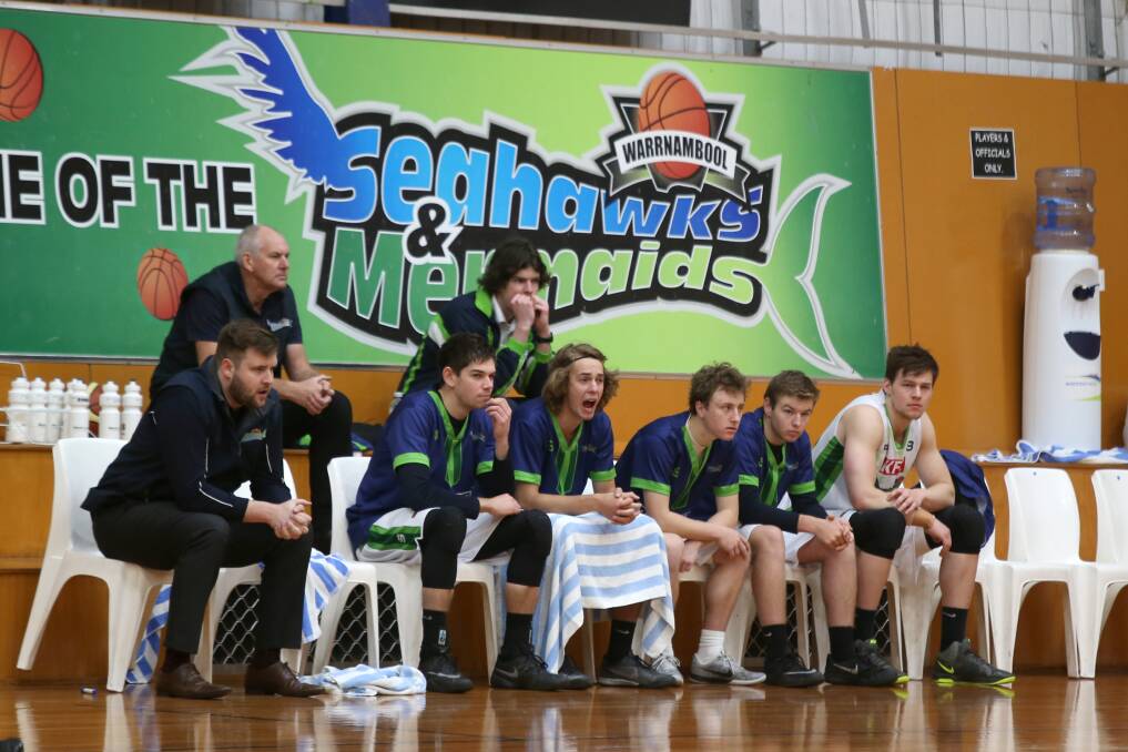 SIDELINED: Warrnambool won't field Country Basketball League teams in the 2017-18 season. President Jacob Sobey (pictured far left) says the Seahawks and Mermaids wanted to return to the summer competition the following season. Picture: Amy Paton