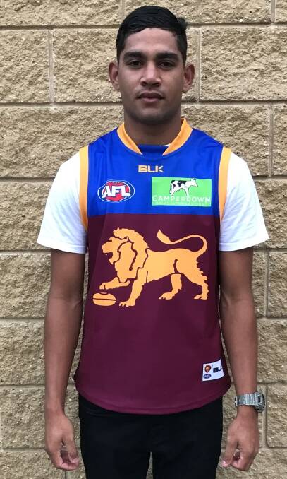NORTHERN ADVENTURE: Camperdown talent Cedric Cox joined Brisbane at pick 24 after a meteoric rise in 2016.