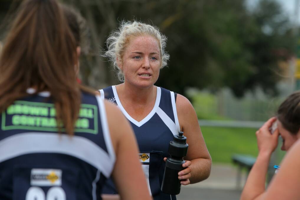 BACK TO BASICS: Nirranda coach Steph Townsend wants the Blues to back their skills in the A grade second semi-final against reigning premier Dennington on Saturday. Picture: Rob Gunstone