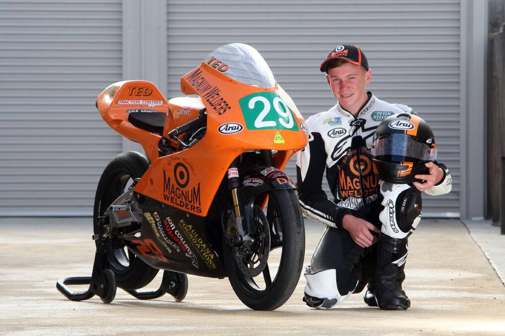 RISING STAR; Warrnambool motorbike ace Ted Collins finished second in the super sport class at the Victorian Road Racing Championships. 