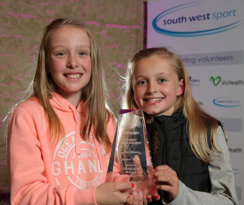 JUNIOR TEAM: EKB Aerobics and Fitness team Georgia Dalton, 10, and Stella Hose, 9 both of Warrnambool, were recognised.