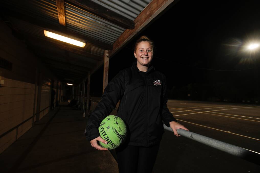 BRIGHT FUTURE: Cobden netballer Molly Hutt is only 16 but is established in the Bombers' open grade line-up. Picture: Amy Paton