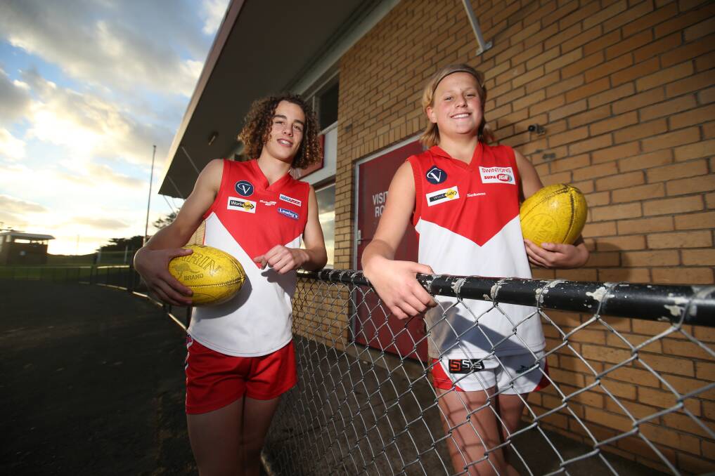 STATE PRIDE: South Warrnambool footballers Marcus Herbert and George Stevens will play for Victoria. Picture: Amy Paton