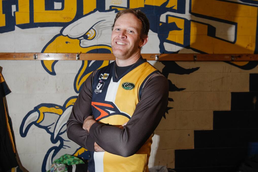FLYING HIGH: North Warrnambool Eagles ruckman Jordan Dillon will play his 100th senior game for the club on Saturday. Picture: Morgan Hancock