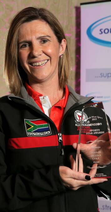MASTERS AWARD: Camperdown martial arts expert Jillian Cole with her trophy which was presented on Wednesday night.