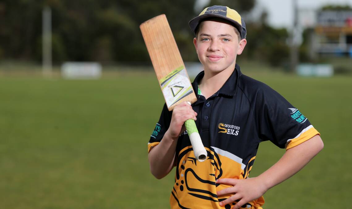 FOR THE LOVE OF THE GAME: Woodford cricketer Tommy Jackson will represent Victoria at the under 15 national championships. Picture: Rob Gunstone