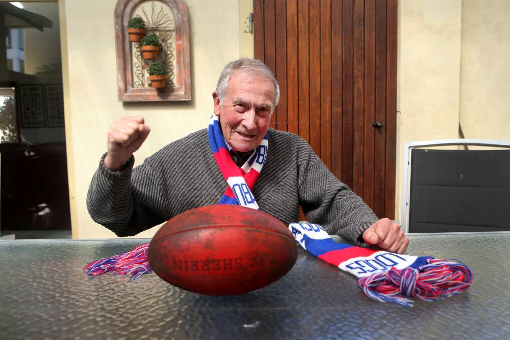 BE MORE BULLDOG: Warrnambool's Ian Fawcett has watched the Western Bulldogs' two premierships - in 1954 and 2016. Picture: Amy Paton