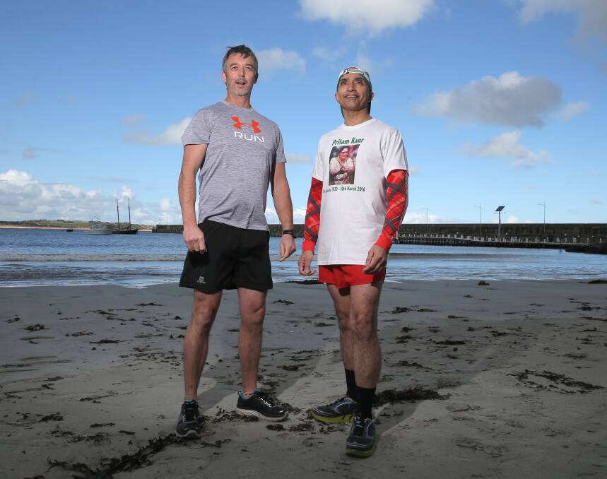 CHALLENGE ACCEPTED: Woodford runners Chris Considine and Raj Samrai will run the 100-kilometre Surf Coast Century. Picture: Rob Gunstone