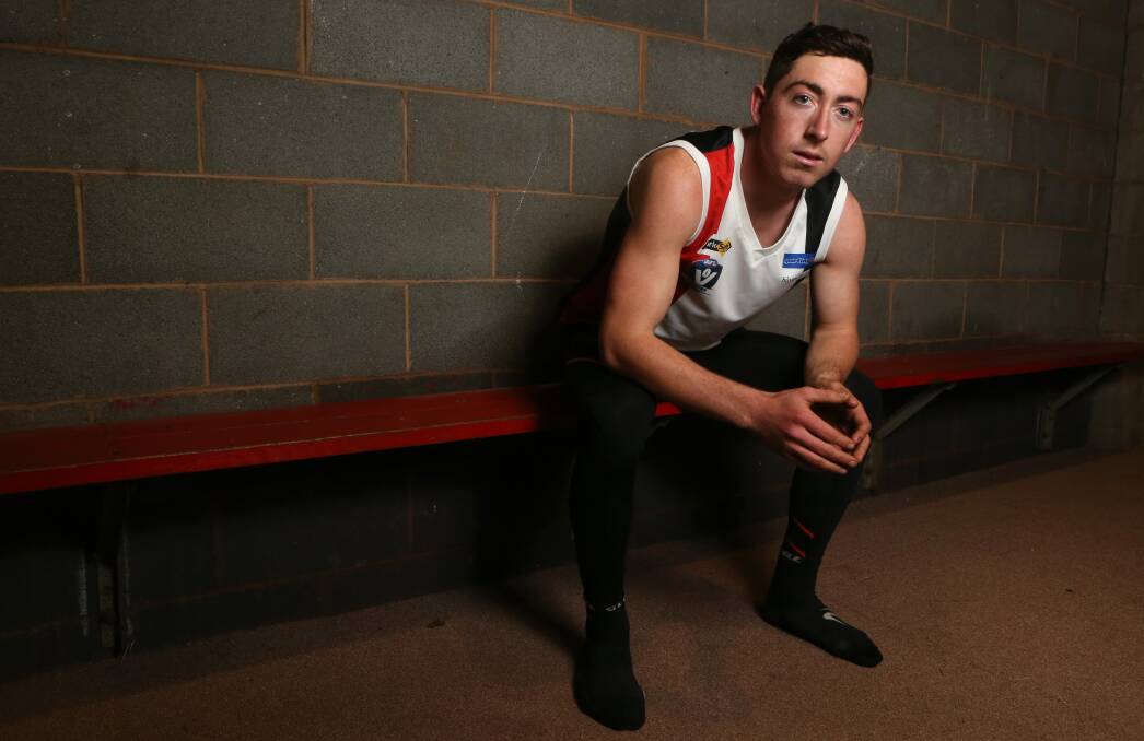 GOING BACK TO GO FORWARD: Koroit defender Taylor Mulraney expects to line up on Warrnambool forward Kurt Lenehan in the grand final. Picture: Amy Paton
