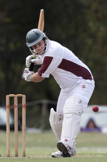 CAPTAIN'S KNOCK: Pomborneit opening batsman Dave Murphy scored a game-high 77 in the Bulls' eight-wicket win over Cobden. Picture: Rob Gunstone