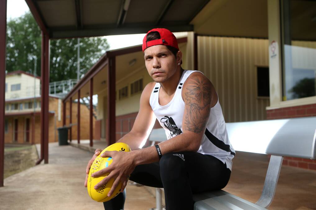BIG DREAMS: Camperdown recruit Marcus Hamilton, who has moved from Darwin, hopes to join his cousin Cedric Cox in the AFL system. Picture: Amy Paton