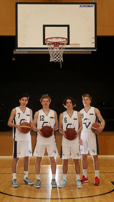 SEAHAWKS SOAR: Warrnambool basketballers Dominic Occhipinti, Jay Rantall, Liam Herbert and Hayden Rhook will represent Vic Country. Picture: Amy Paton