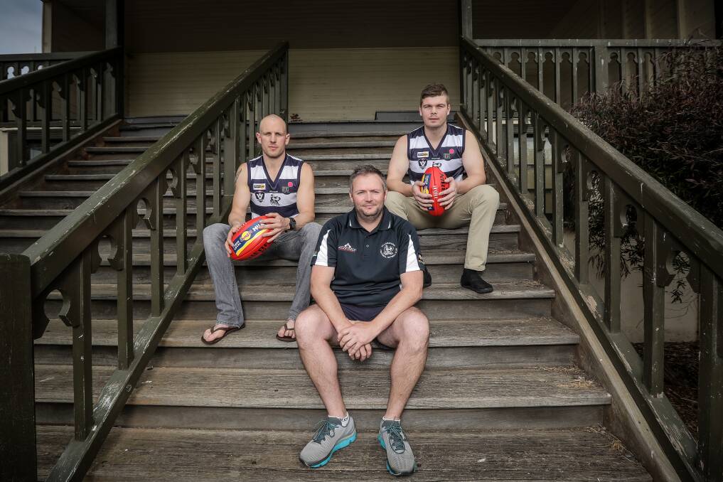 STEPPING UP: Allansford recruit Jason Wilson, new coach Ben Price and new assistant coach Robbie Hare are excited to be at the Cats. Picture: Christine Ansorge