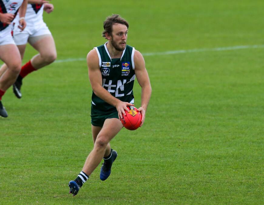 GREEN MACHINE: Josh Saunders played for Hampden at interleague level in 2017 but was injured shortly afterwards while playing club football for South Warrnambool. Picture: Rob Gunstone