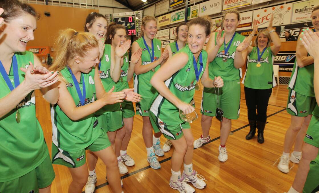 REVIVAL?: Warrnambool Mermaids, pictured celebrating their 2012 Big V division one title, could return to the statewide competition.