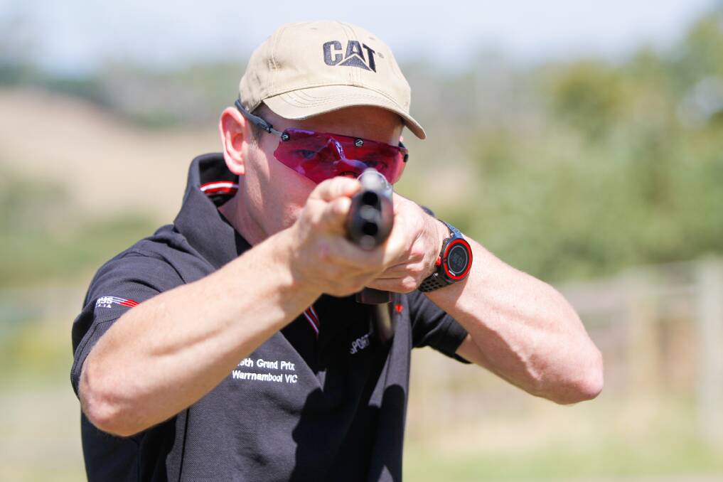 EYES ON THE PRIZE: Warrnambool clay target shooter Wayne Moore is preparing for his first Australian Grand Prix at Laang. Picture: Morgan Hancock