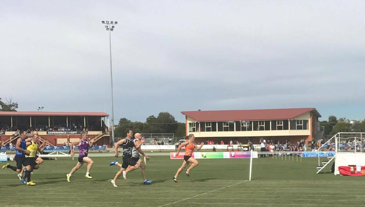 FAMOUS SETTING: Terang's Jacob Densley finished third in the 300m masters race at the 2017 Stawell Gift.