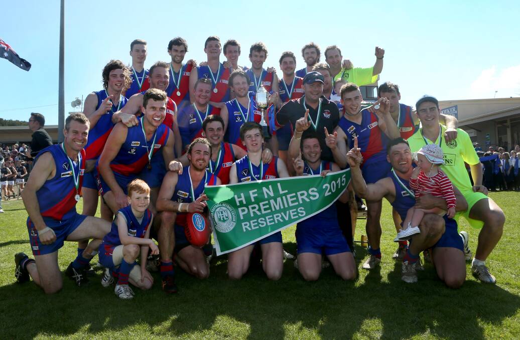 MOMENT TO SAVOUR: Terang Mortlake won its first Hampden league reserves premiership in six seasons against Koroit at Reid Oval on Saturday. Picture: Amy Paton
