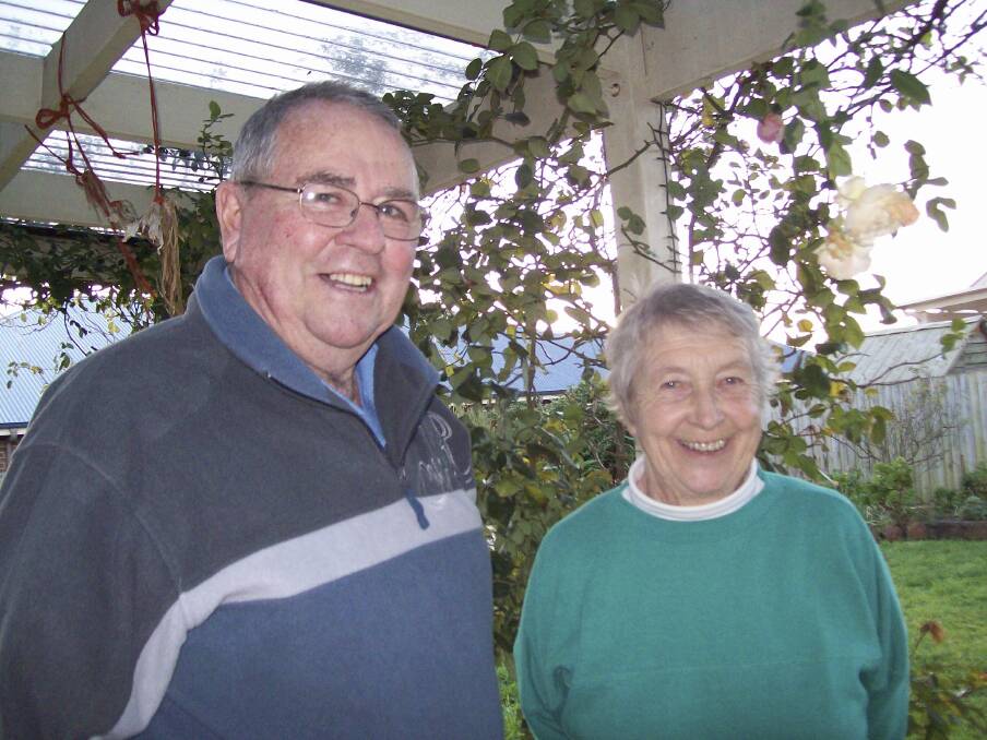 Diamond wedding anniversary: Long-term Koroit residents John and Helen Beard say sharing many adventures during their 60 years of marriage is what keeps them smiling. Picture: Anthony Brady.