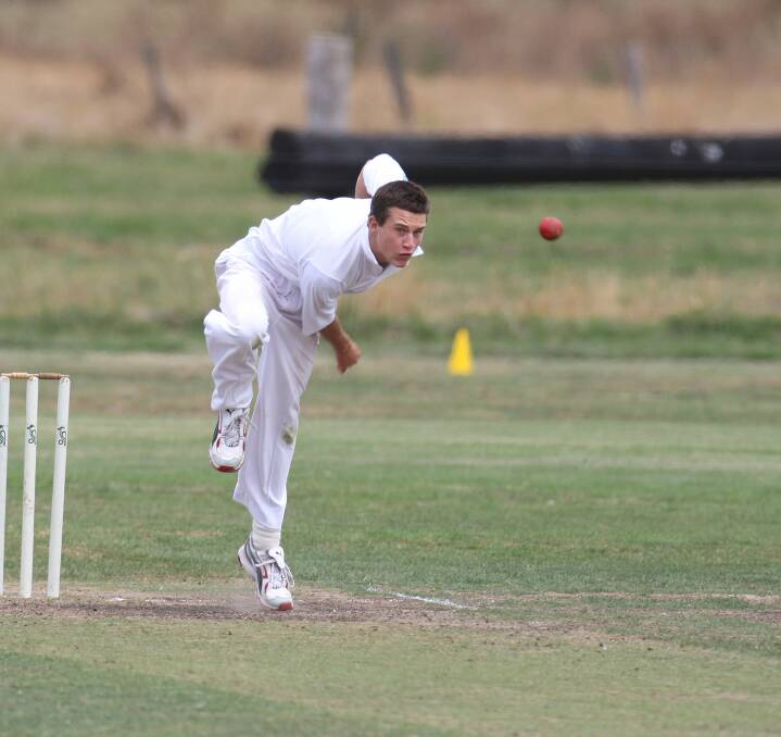 FLASHBACK: Jackson Merrett charges down the pitch with a fast delivery. We found this photo in our archives of a young Merrett in action for Cobden during the 2008-09 South West Cricket season.