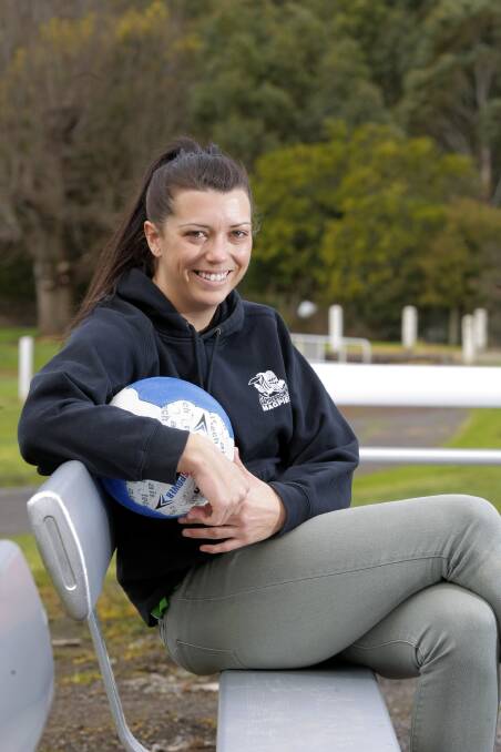 GOING STRONG: Camperdown defender Emma Wright, pictured before her 200th A grade game in 2013, will take the court for the 250th time for the Magpies this Saturday.