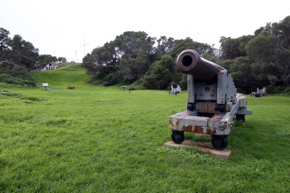 Preserved for the future: One of the cannons at Port Fairy's Battery Hill.
