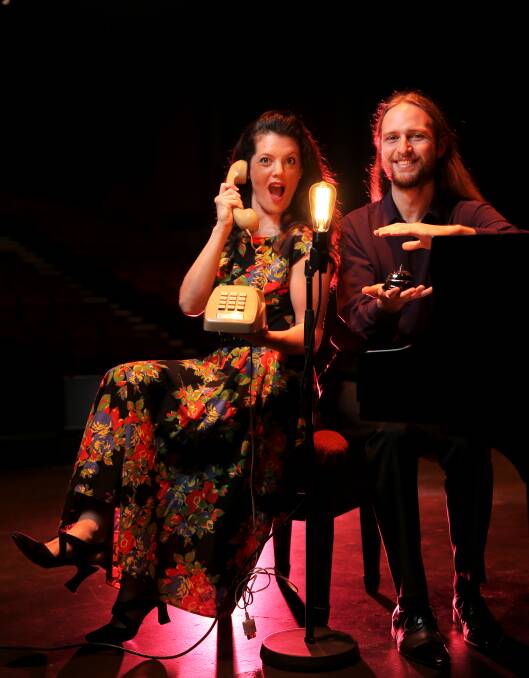 Perform: Bethany Simons will host an acting and directing workshop in Port Fairy on the weekend She is pictured with Peter De Jager in 2015 performing songs from their production Reception: The Musical. Picture: Rob Gunstone