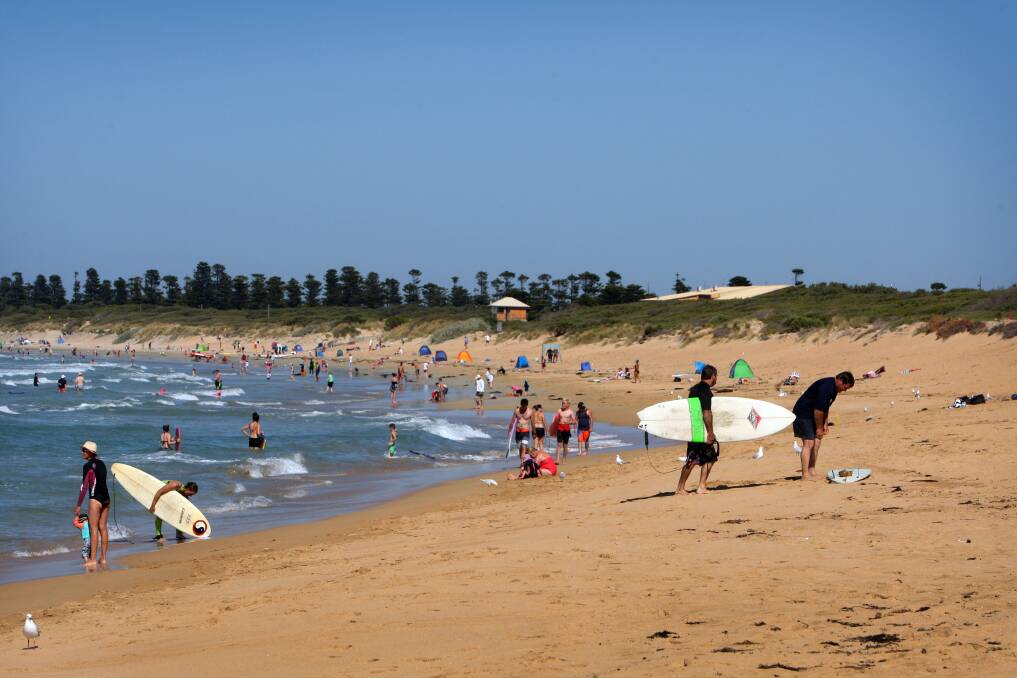 Swim safe: Rescues in the south-west this summer have doubled compared with the same time last year. The Warrnambool beach was one of five areas included in the Life Saving Victoria figures.