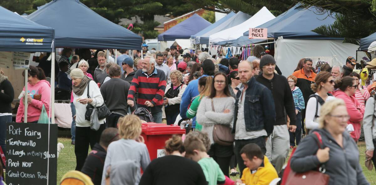 BUSY: The Summer Night Market at Lake Pertobe has proved popular on Friday evenings. There is a variety of stalls and produce. 