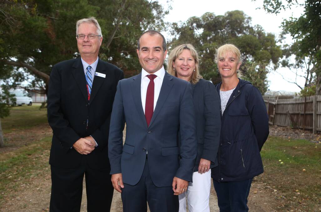 Hope for progress: Education Minister James Merlino (centre) announcing a new site for Warrnambool Special Developmental School last year.