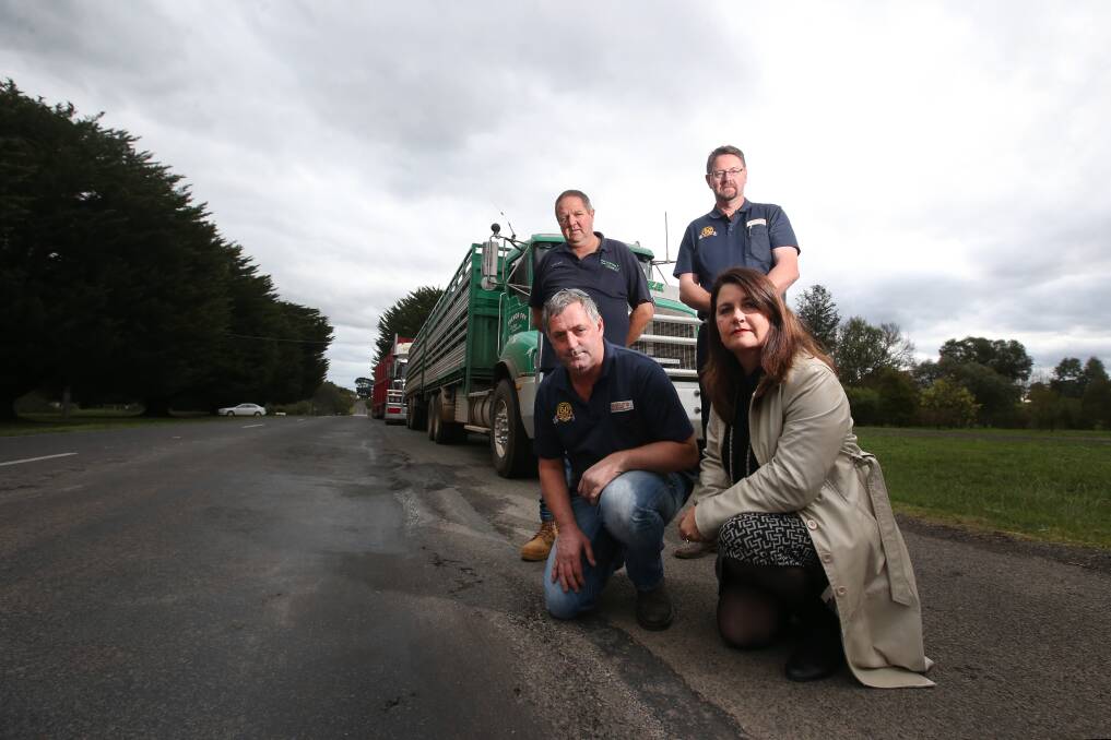 South West Coast MP Roma Britnell and truck drivers calling for more roads funding last year.
