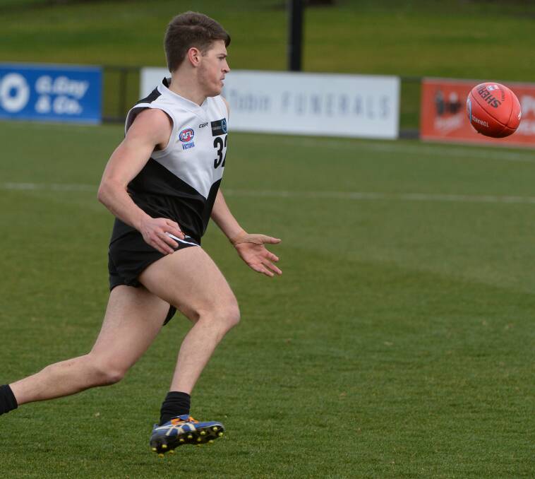 NEXT STEP: Lochie Huppatz chases the ball while playing in the TAC Cup. Picture: Ballarat Courier