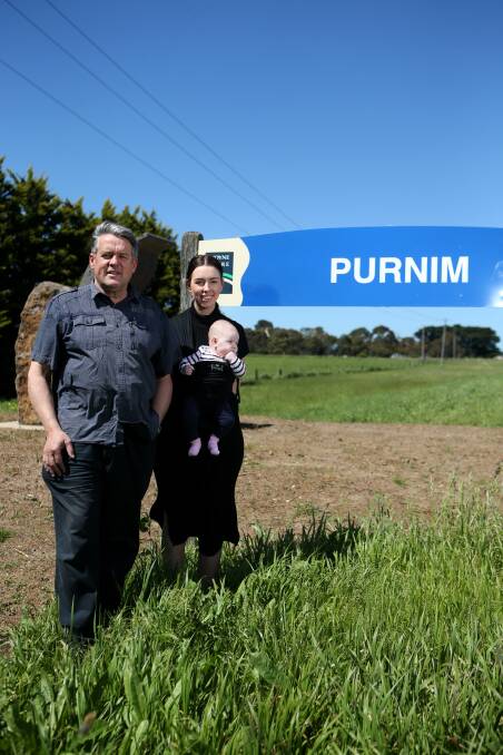 BACK TO PURNIM: Geoff Rollinson and Paige Beck and her daughter Olivia are looking forward to celebrating Purnim's history this weekend. Picture: Amy Paton