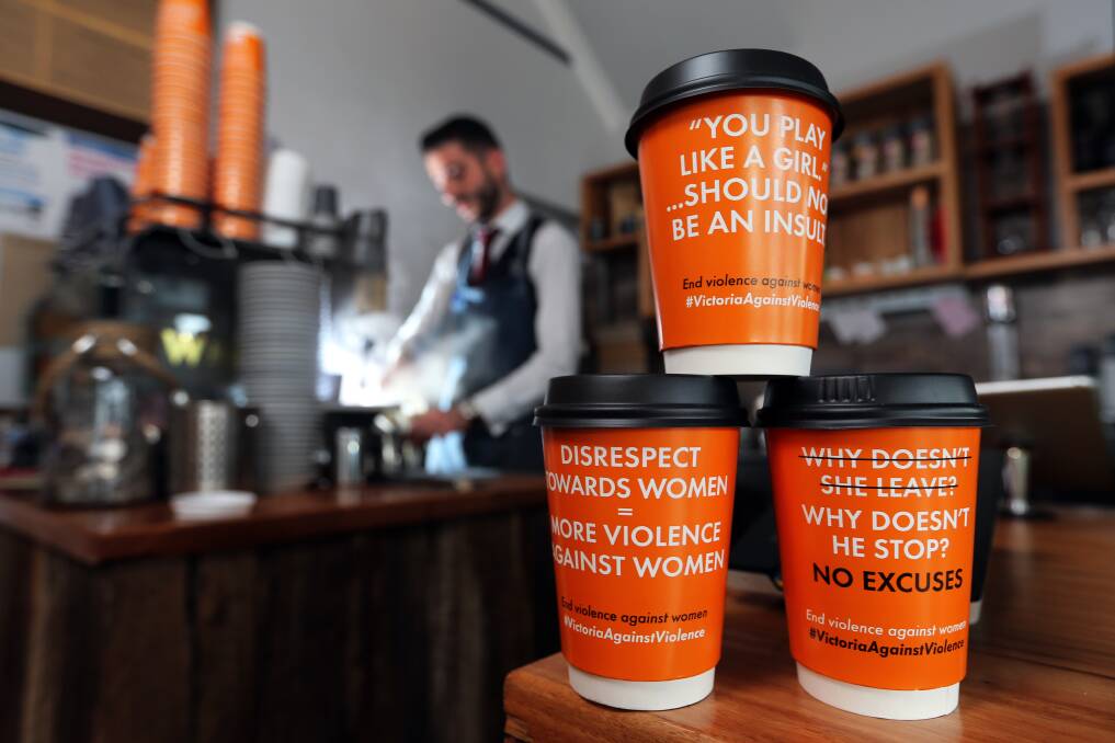 In 2016, Women's Health and Wellbeing Barwon South West spread messages linking respect and violence against women and girls through an eye-catching coffee cup campaign based in Warrnambool.