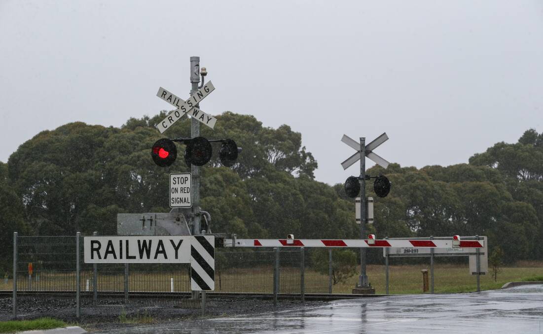 A Warrnambool train line level crossing. Picture: Amy Paton