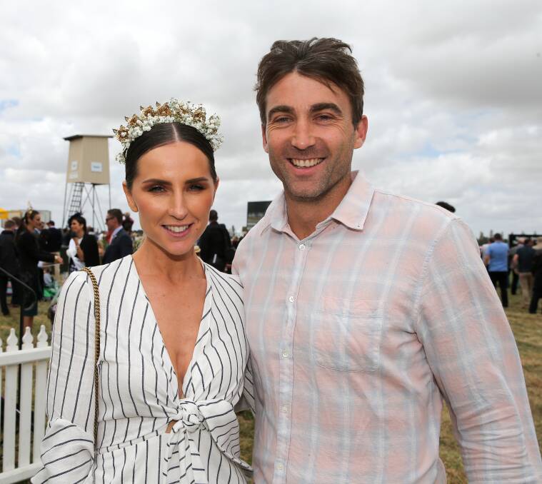 Kicking On: Camperdown Cup ambassadors Renee and Corey Enright enjoyed their fourth year in the role. Picture: Rob Gunstone