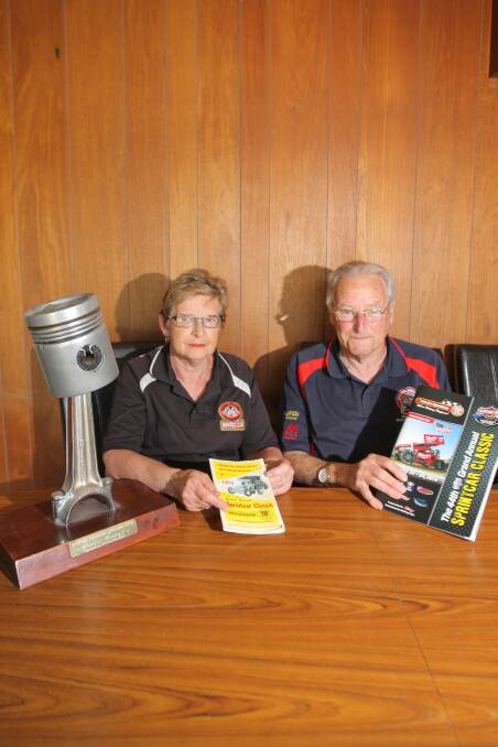 QUITE THE COLLECTION: Jean and Charlie Burley have every Grand Annual Sprintcar programme since the race started in 1073Picture: Morgan Hancock