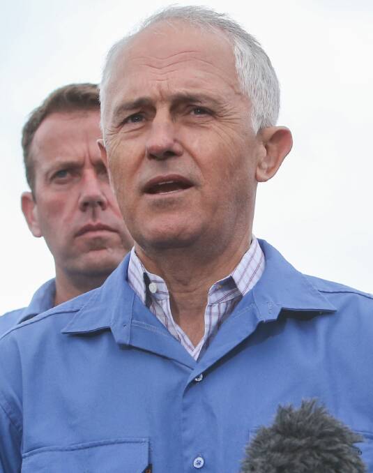 STANDARD, NEWS, Prime Minister Malcolm Turnbull and Premier Daniel Andrews save the Alcoa smelter in Portland. Pictured: Prime Minister Malcolm Turnbull speaks to the media after the announcement that the government has saved the Portland smelter. Picture: Amy Paton