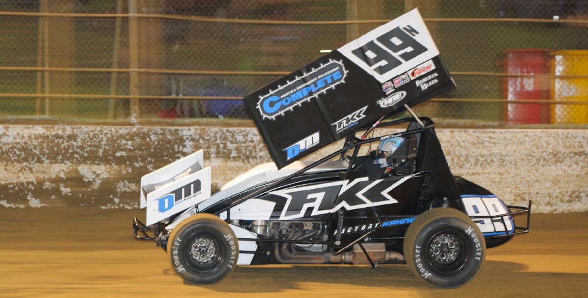 SMOOTH MOVE: Carson Macedo in action during the 45th Grand Annual Sprint Car Classic at Premier Speedway. Picture: Morgan Hancock
