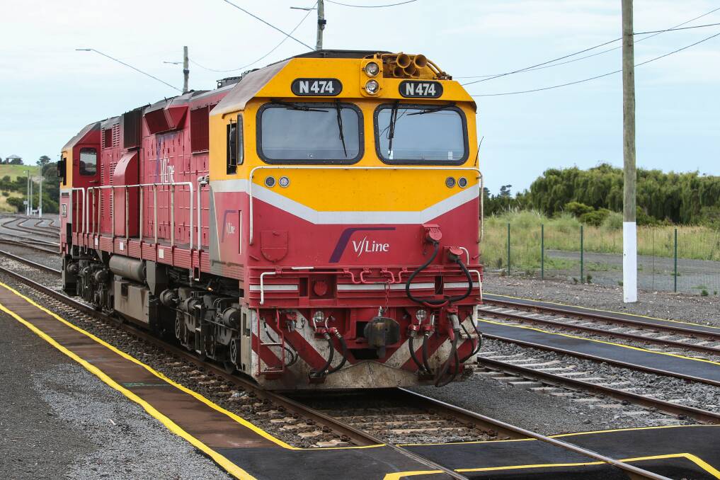 A Warrnambool-bound train service on Tuesday was delayed by a collision with a kangeroo near Camperdown.