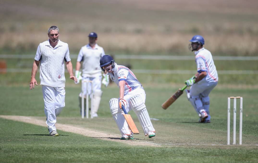 QUICK DASH: Terang batsman Tyson Hay yells to his new batting partner to go back for a second run. Picture: Amy Paton