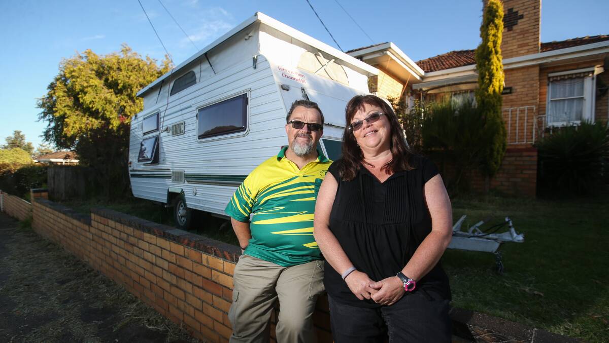 READY: Terry Hawkins and his wife Pam purchased their Golden Eagle caravan 18 months ago and are interested in starting a caravan club in Warrnambool. Picture: Amy Paton